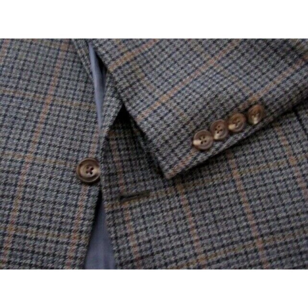 Hickey Freeman 42L Green Plaid‎ Cashmere Wool Sport Jacket Coat Blazer - Picture 10 of 11